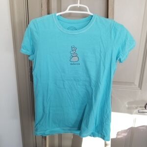 Life Is Good Turquoise blue Zen stones Balance Tshirt t shirt